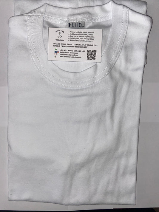 Polera o lanilla 100% algodón manga corta 100 % en todas las tallas