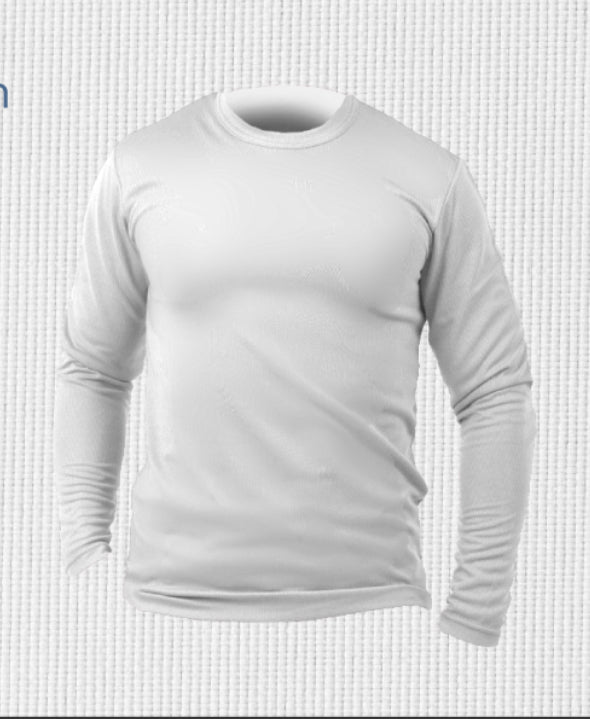 Polera manga larga 100% algodón en todas las tallas, color blanco, negro y azul marino