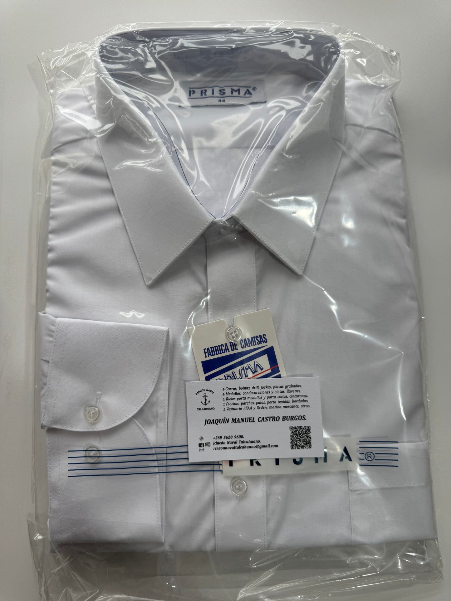 Camisa manga larga, femenina o masculina con o sin porta palas.