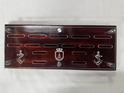 Porta COINS en madera con acrílico personalizado escudos y nombre