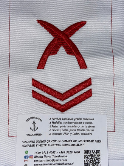 Parche para tenida blanca en todos los grados y especialidades
