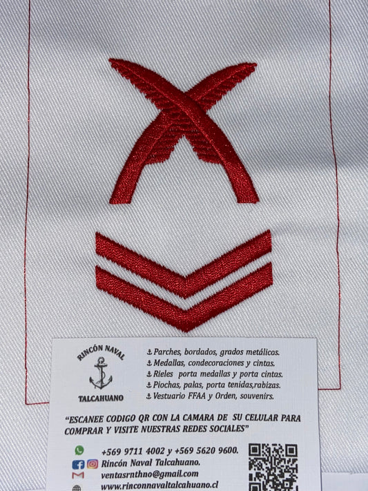 Parche para tenida blanca en todos los grados y especialidades