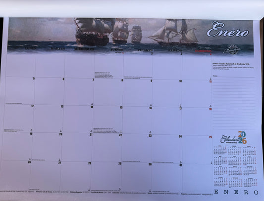 Calendario de escritorio 2026