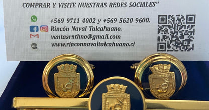 Colleras Armada de Chile y otras bañadas en oro con relieve 3 D