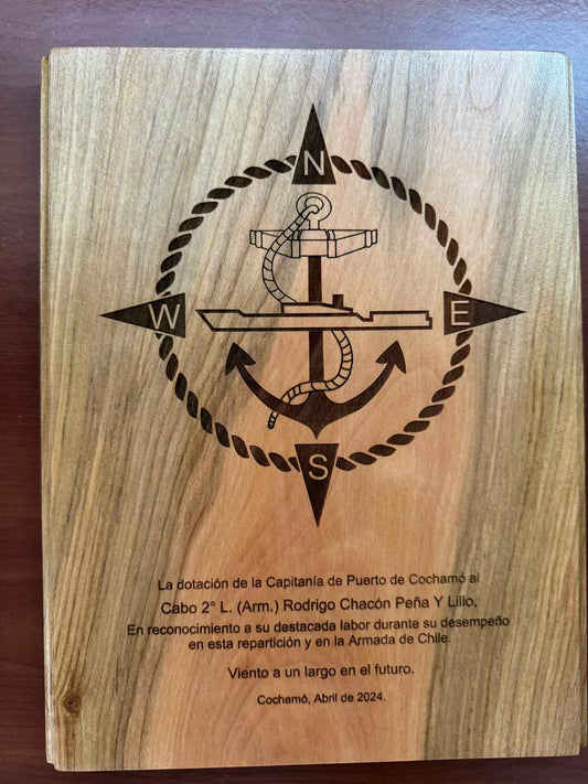 Galvano grabado en madera nativa desde