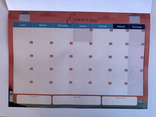 Calendario magnético para el refrigerador