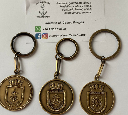Llavero Infante de Marina metálico de 5 cm de diámetro