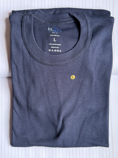 Polera azul marino de algodón para tenida universal o T-24