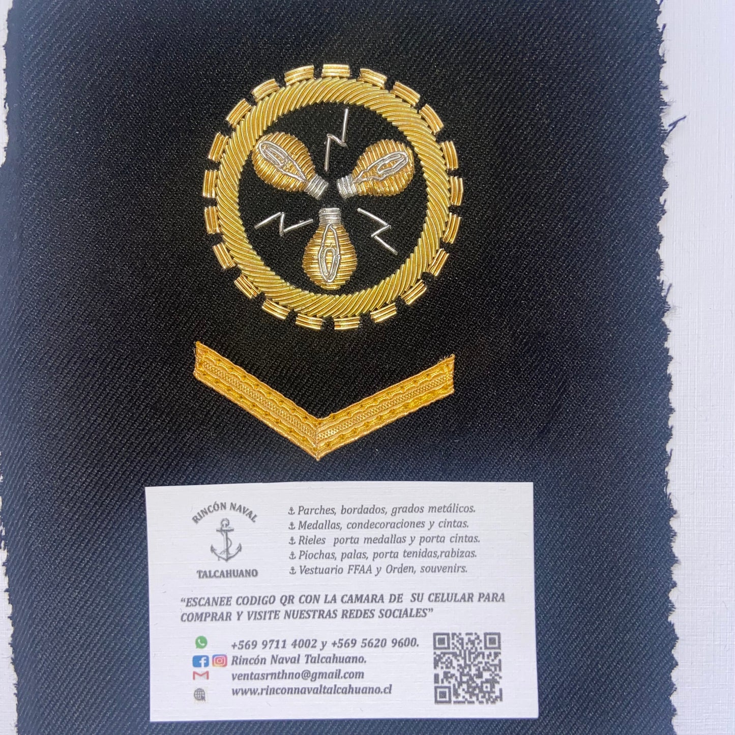 Parche para T-11 bordados con hilos de oro para cabos, marineros y soldados