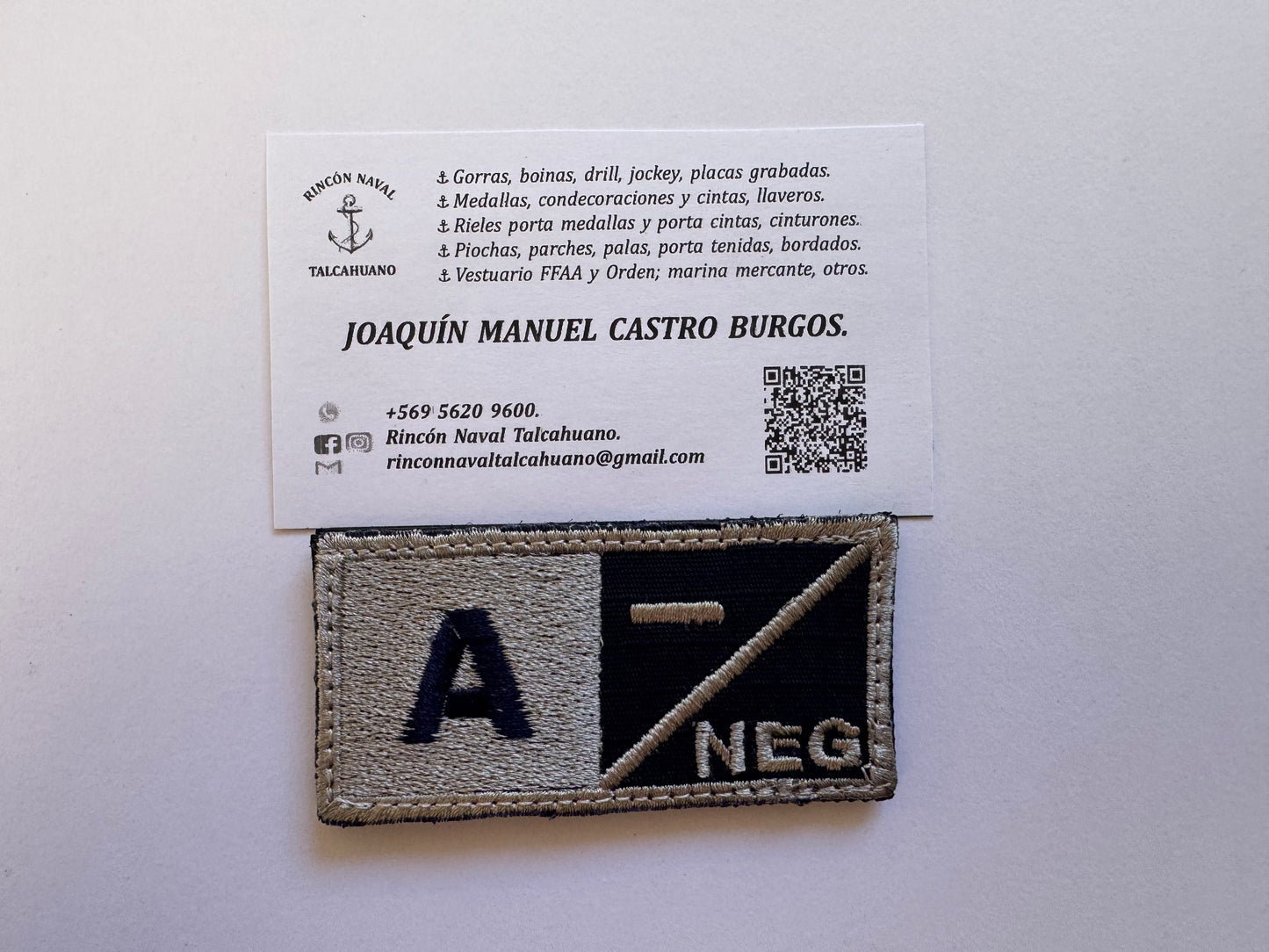 Parche grupo de sangre para T-24 bordado