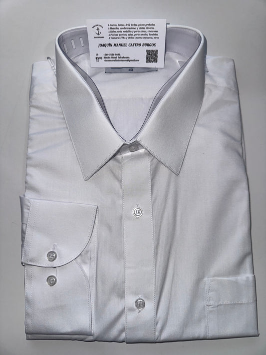 Camisa manga larga, femenina o masculina con o sin porta palas.